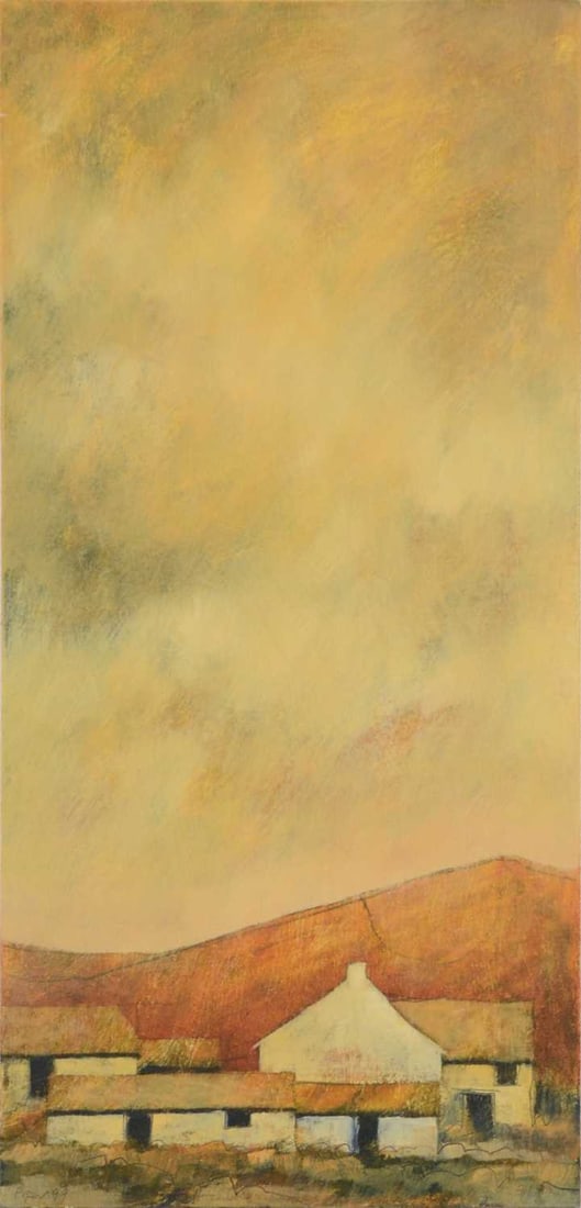 § John Piper (b. 1946-) Autumn Reach: John Piper (b. 1946-), Autumn Reach, oil on board, signed and dated '99, 58x28cm.