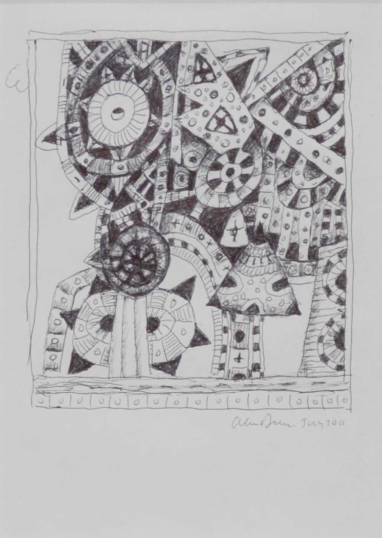 § Alan Davie (Scottish, 1920 - 2014), Untitled, July 2011: Alan Davie (Scottish, 1920 - 2014), Untitled, July 2011,pen on paper, signed and dated,20cm x 14cm.