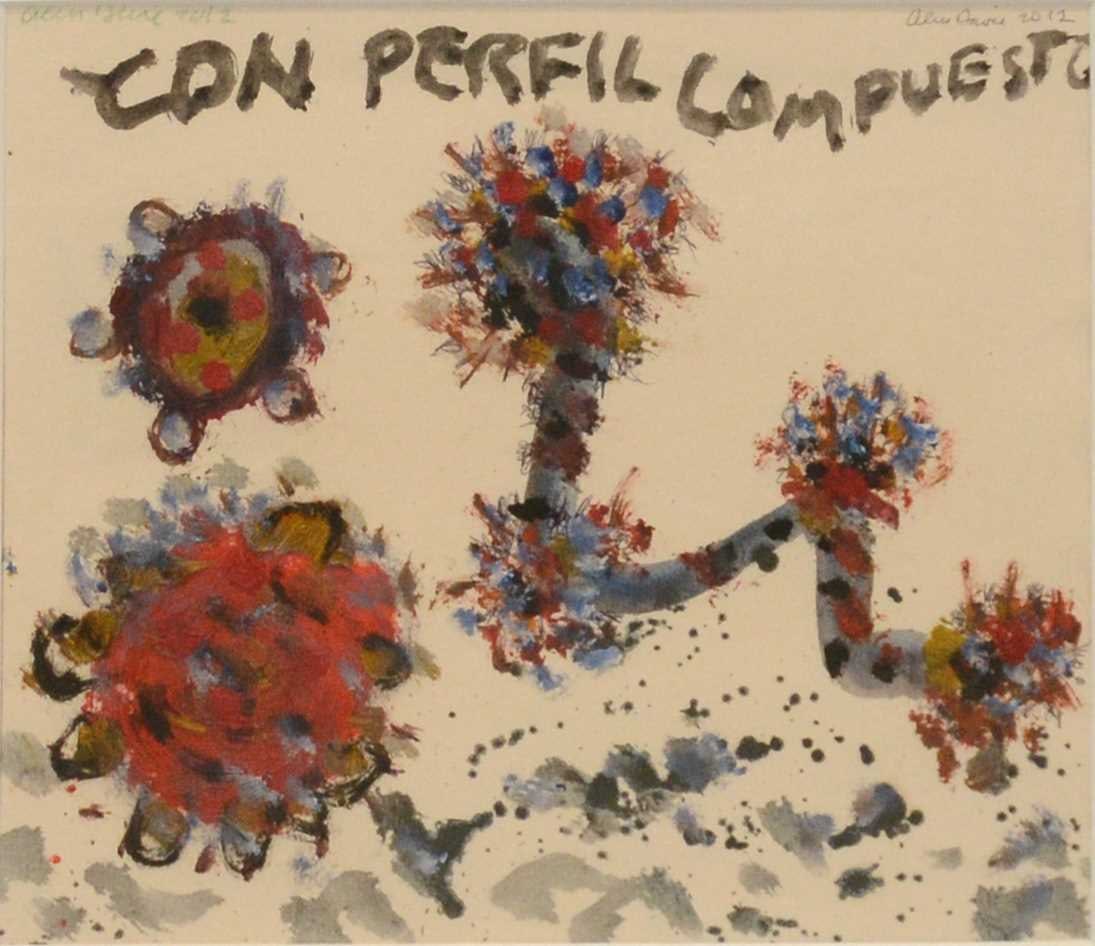 § Alan Davie (Scottish, 1920 - 2014), Untitled, OG. 3930, 2012: Alan Davie (Scottish, 1920 - 2014),Untitled, OG. 3930, 2012,oil on paper, twice signed and dated 2012,22.5cm x 25.5cm.