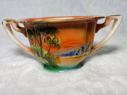 Vintage Noritake Hand Painted Nippon Sugar Bowl: TOTAL WEIGHT 200G;;;Total height: 7cm