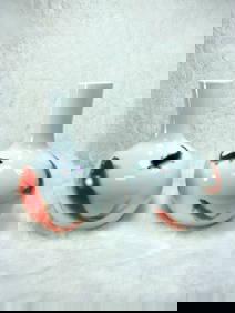 Pair of Jingdezhen Porcelain Vases with Hand-Painted Swimming Fish – Symbol of Prosperity (1 of 2)