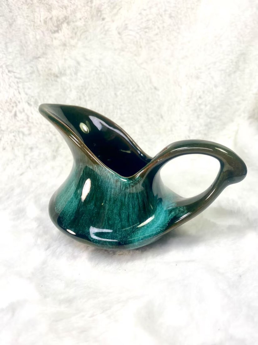 Mid-Century Green Glaze Ceramic Pitcher (1 of 1)