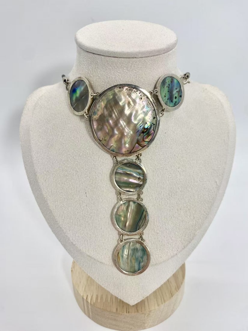 925 Sterling Silver Abalone Pendant Necklace (1 of 4)