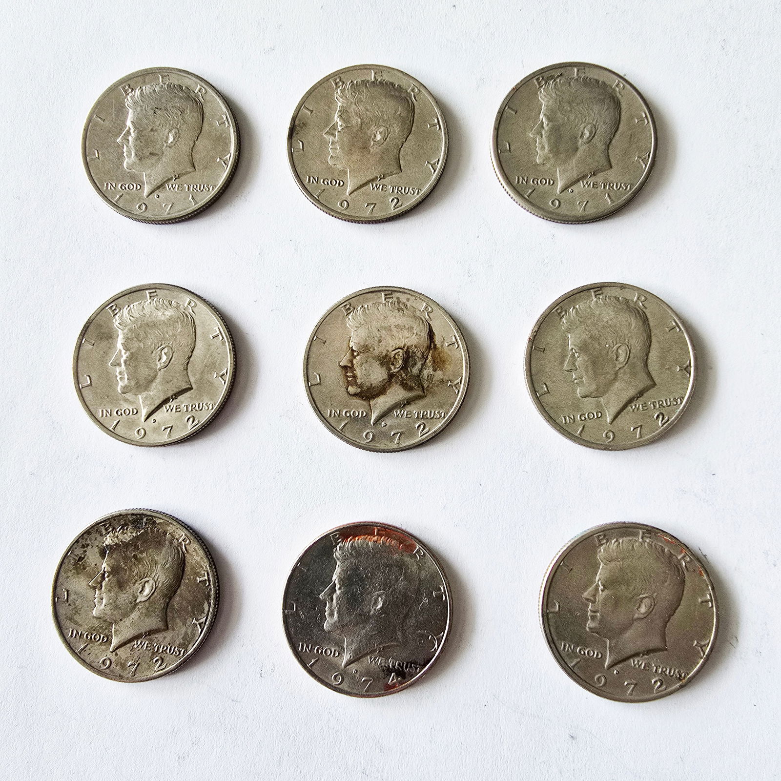 Kennedy Half Dollar lot of 9 (1971-1974) (1 of 11)