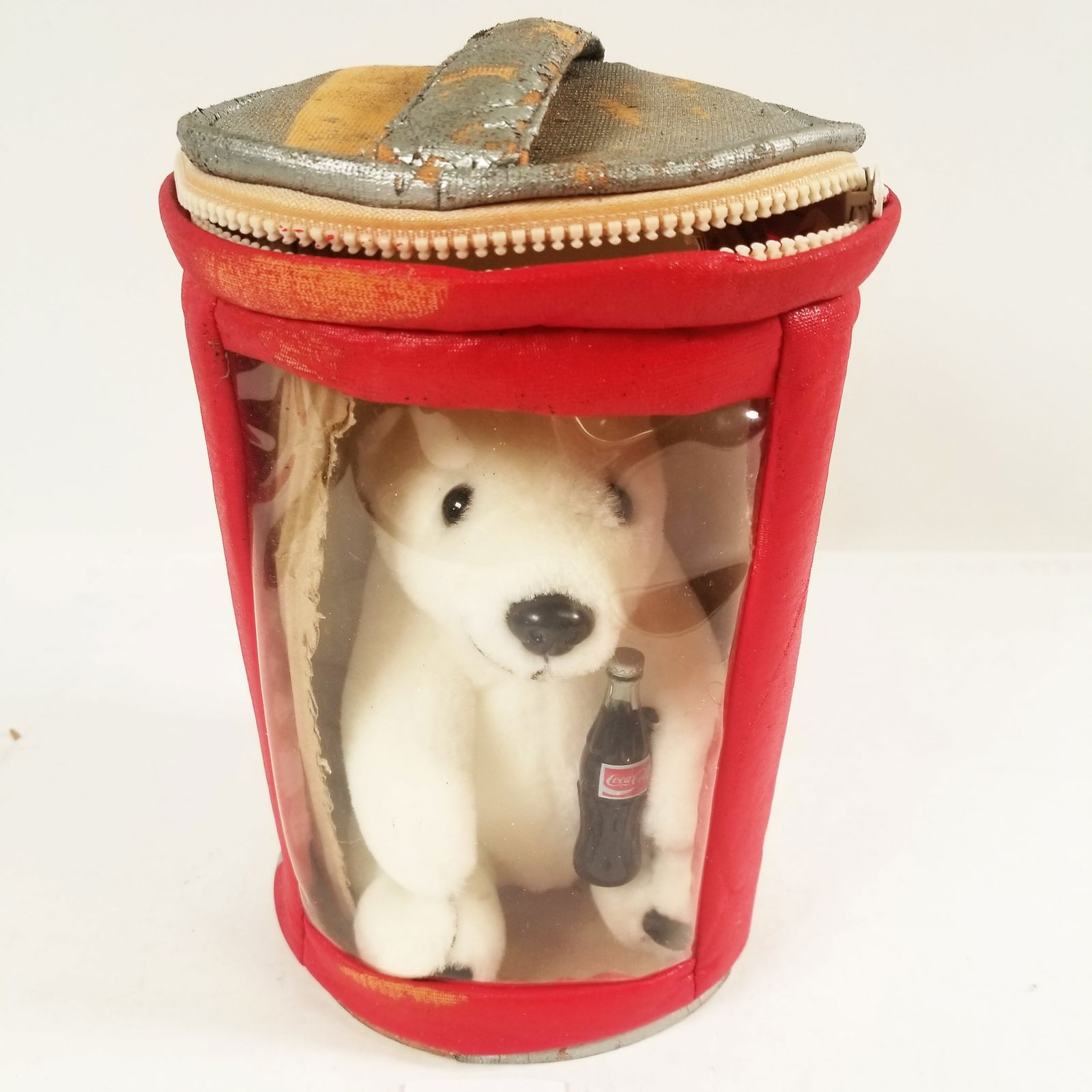 Vintage Large plush 10" inch Can Of Coke With Coca Cola Polar Bear Inside (1 of 5)
