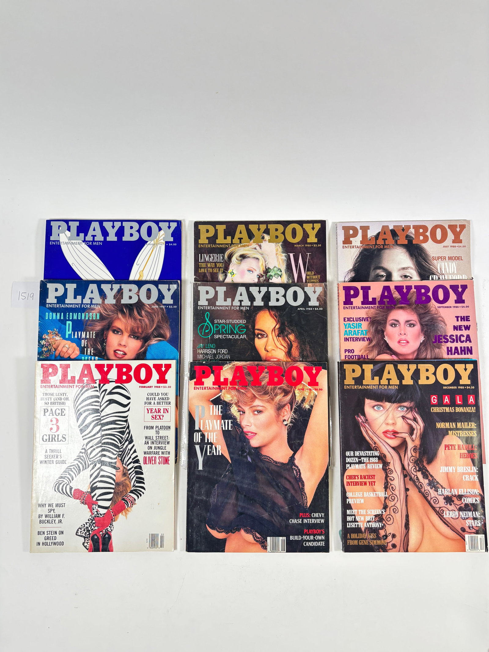 Vintage Playboy Magazines Set of 9 (1987 & 1988) (1 of 4)