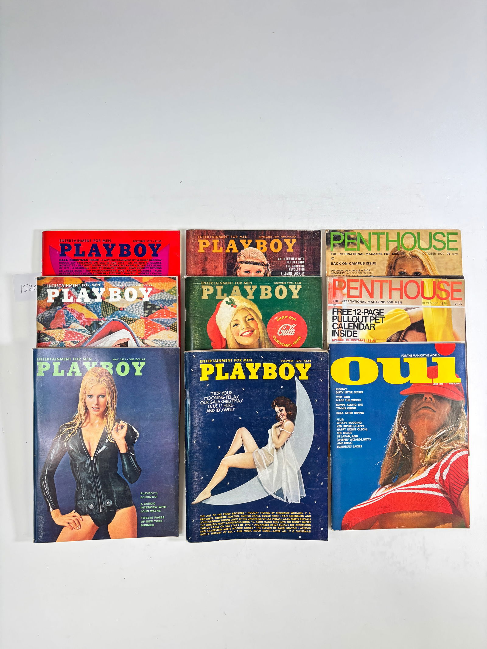 Assorted Vintage Adult Magazines: Penthouse, Oui, Playboy Set of 9 (1 of 4)