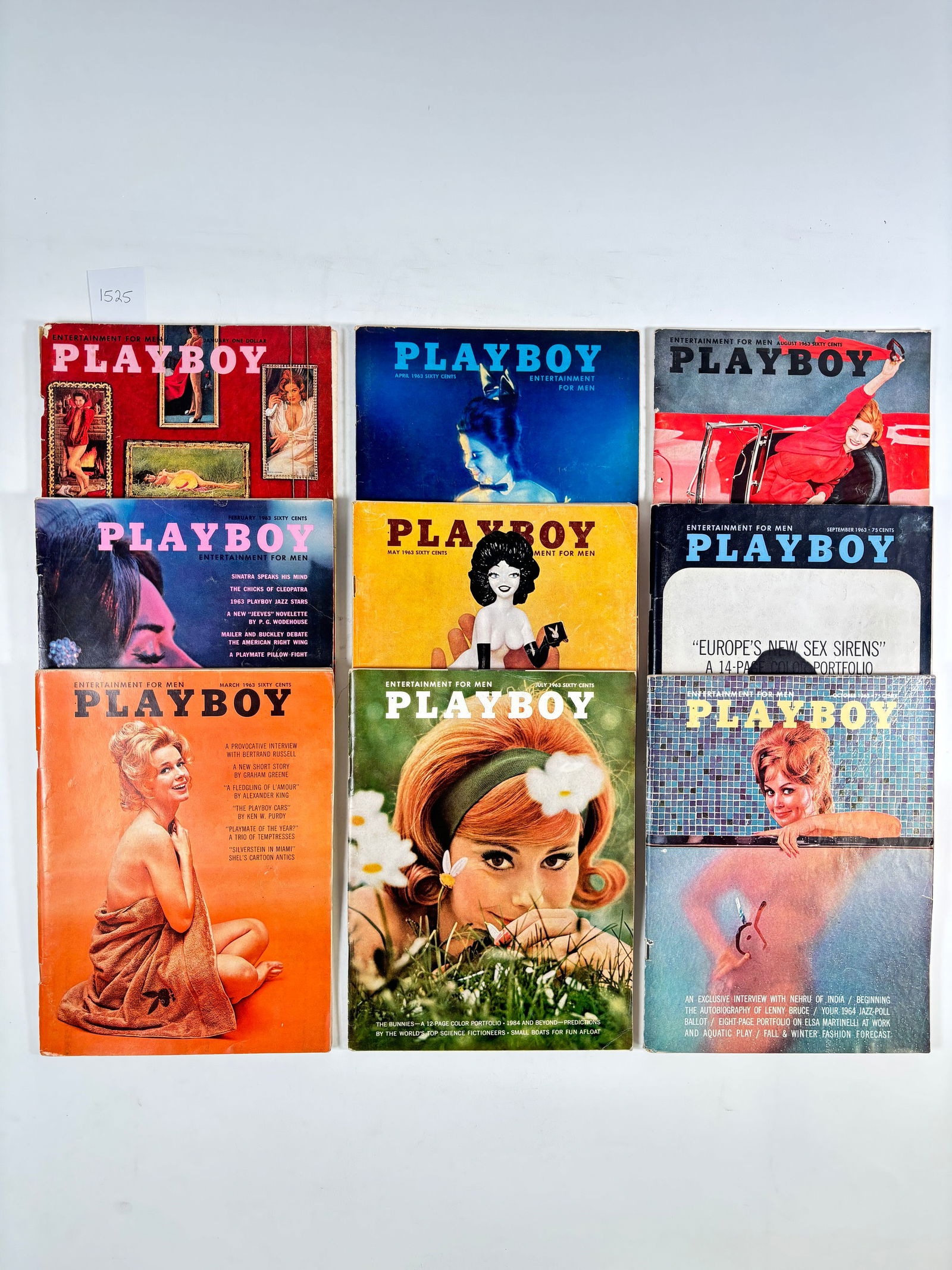 Vintage Playboy Magazines Set of 9 (1963) (1 of 4)