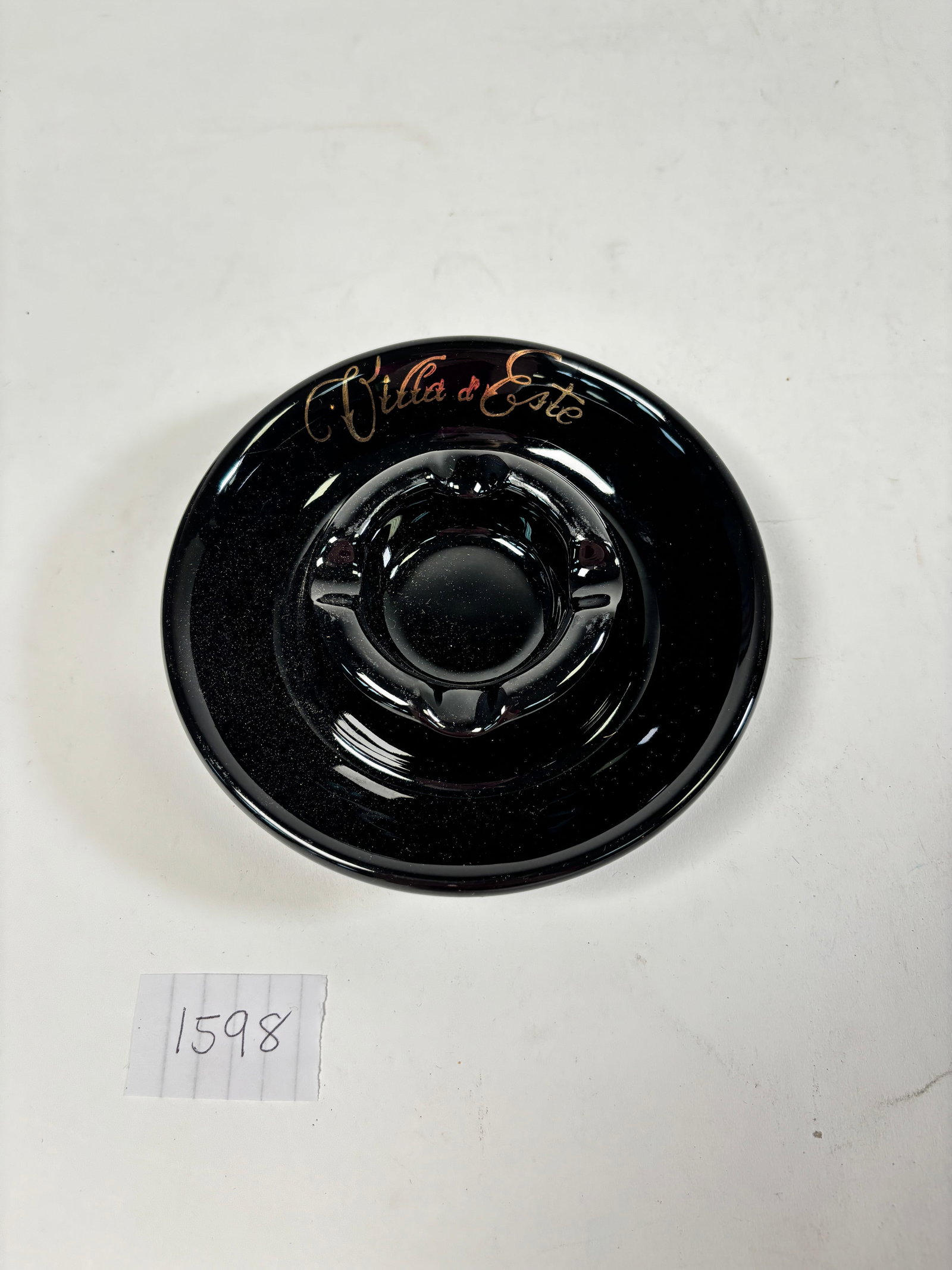 Vintage Hall Black MCM Mid Century Ashtray: Vintage Hall Black MCM Mid-Century Ashtray – Stylish mid-century modern ashtray with sleek black design. Condition varies; please refer to photos for details.