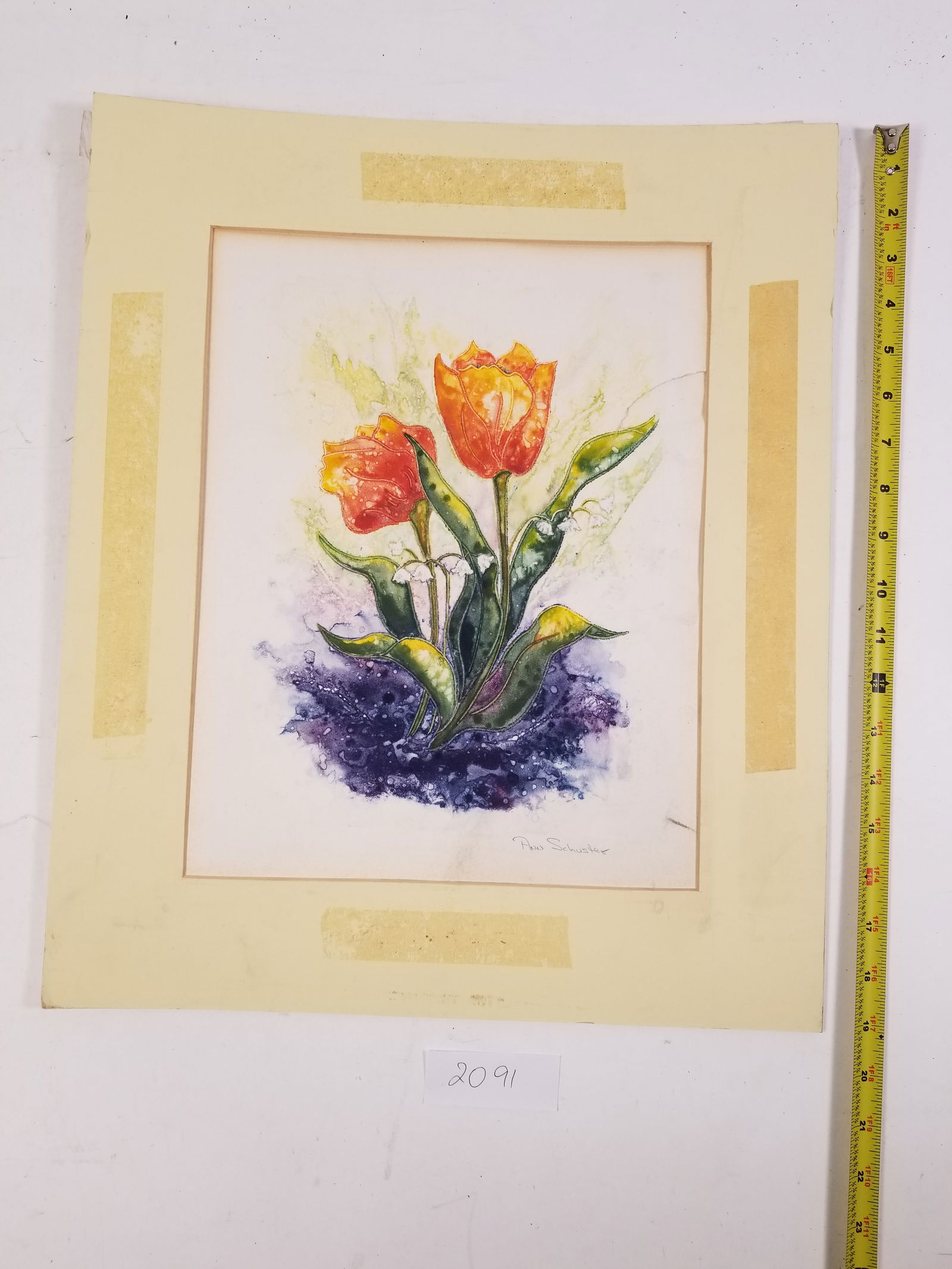 Vibrant Tulip Watercolor by Pam Schucker (1 of 2)