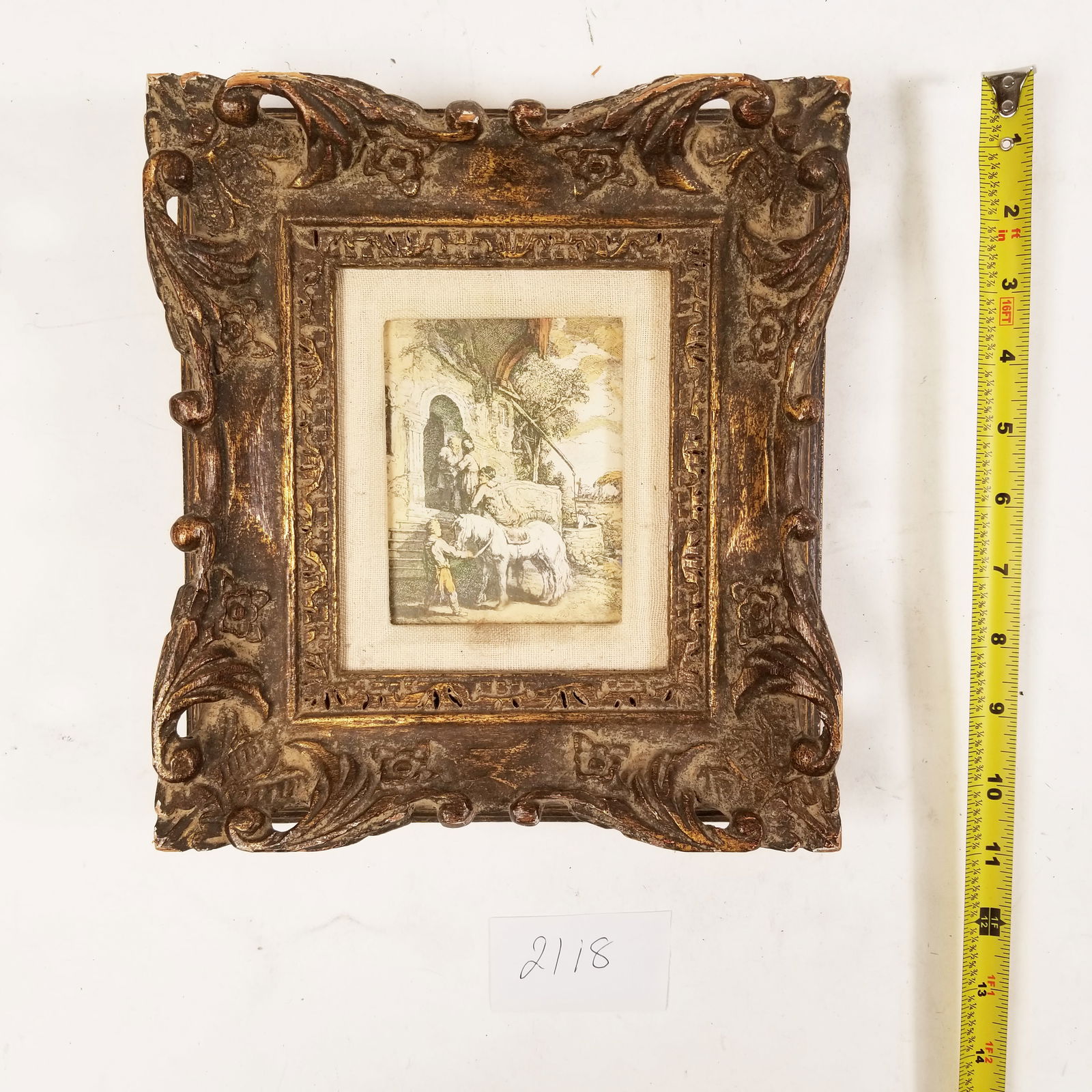Ornate Vintage Print in Baroque-Style Frame (Andrew Koll & Son) (1 of 2)
