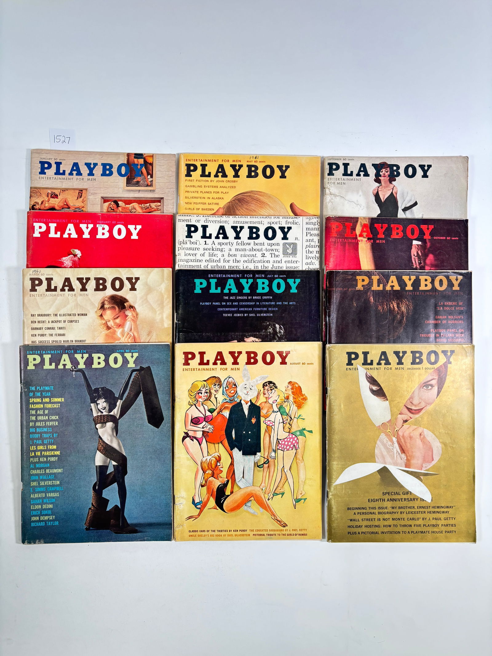 Vintage Playboy Magazines Set of 12 (1961, Whole Year) (1 of 4)