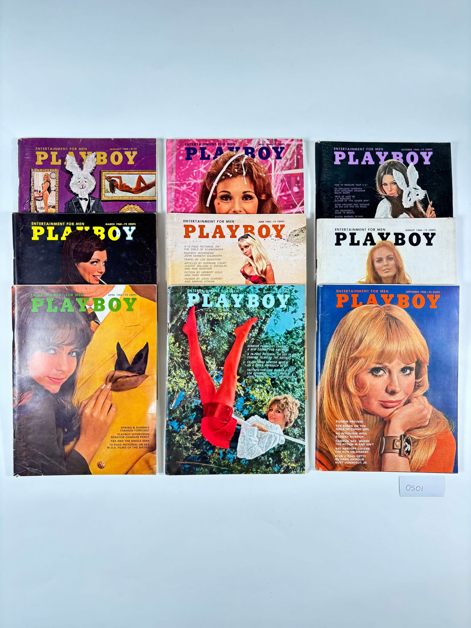 Playboy Magazines Set of 9 (1968) (1 of 4)