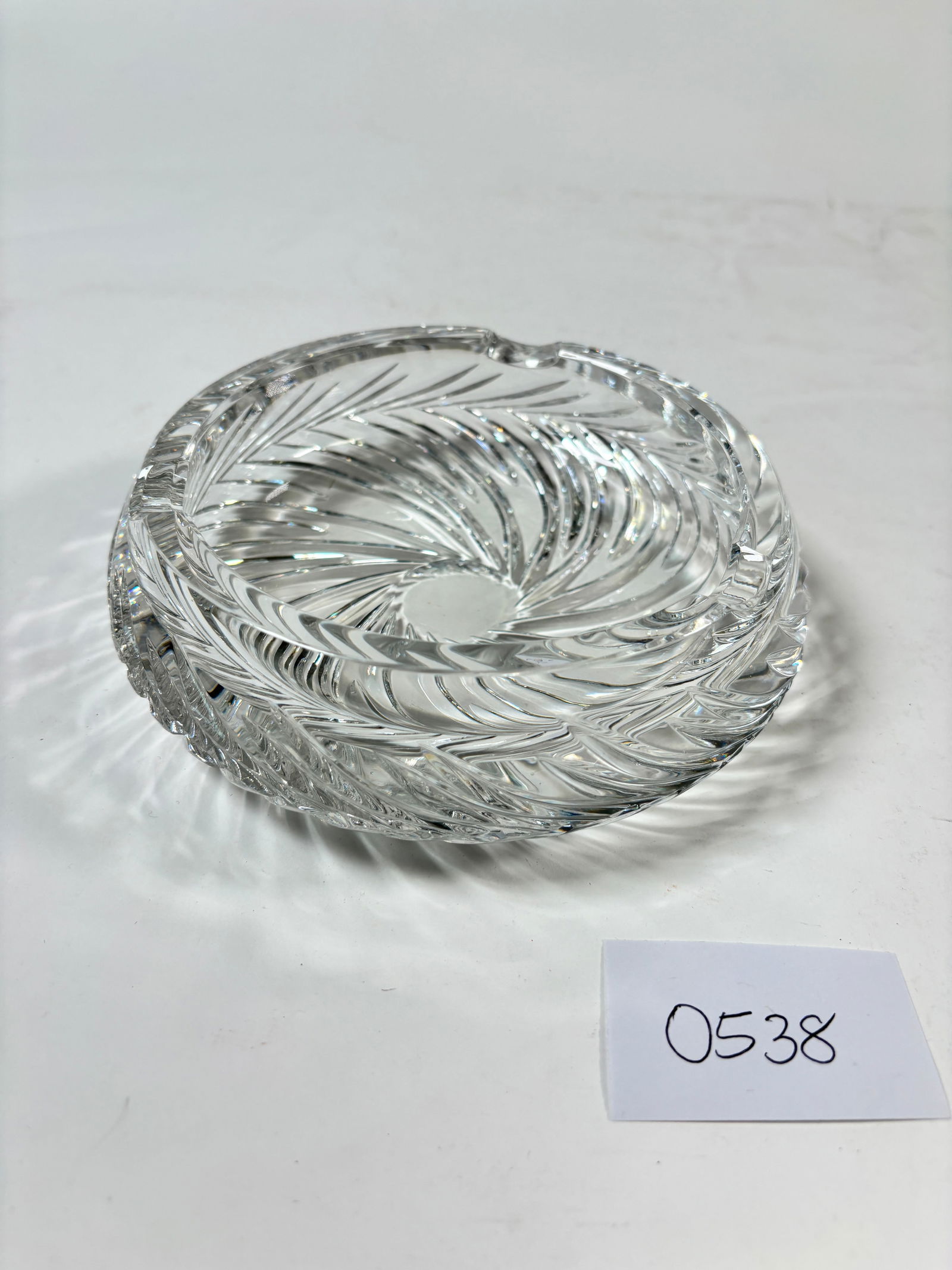 Vintage Pinwheel Swirl Crystal Cut Dish/ Ashtray (1 of 4)