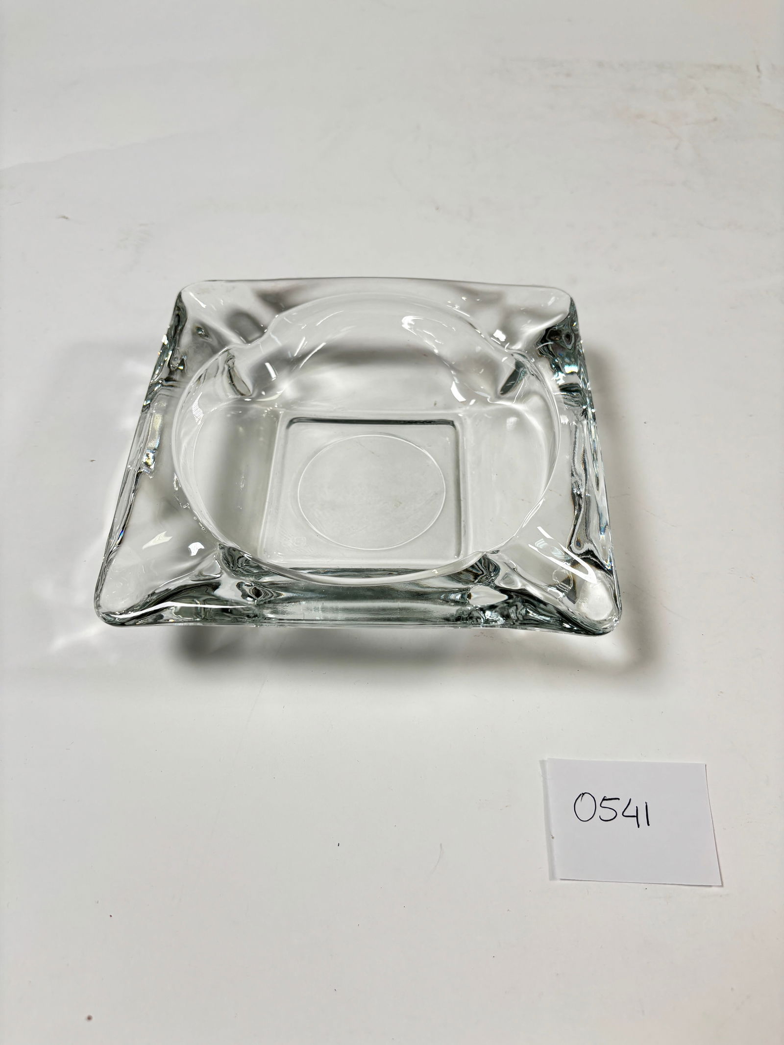 Vintage Clear Crystal Square MCM Ashtray Anchor Hocking (1 of 3)