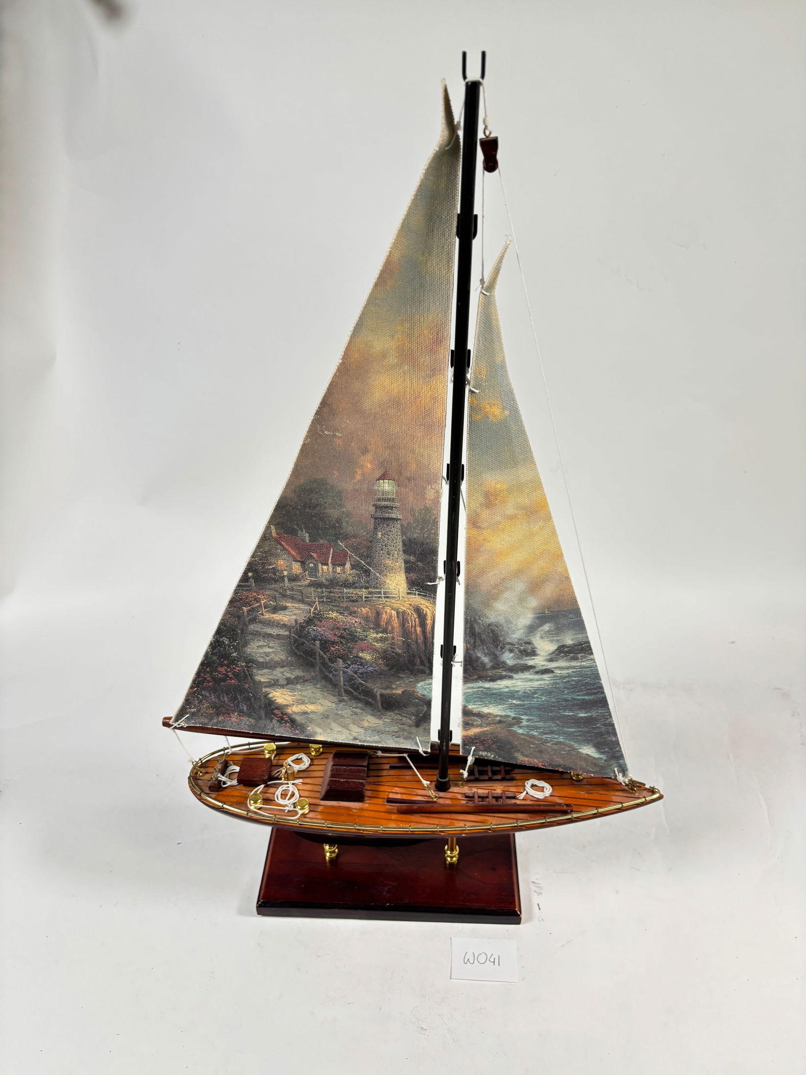 Vintage Thomas Kinkade Bradford Exchange 2006 Sea of Tranquility Wood Sailboat (1 of 6)