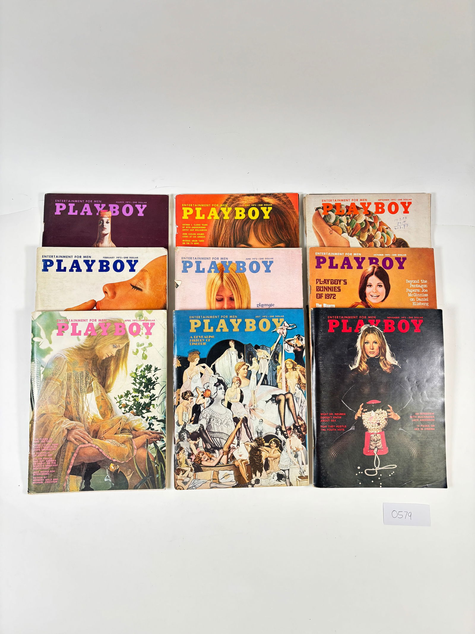 Vintage Playboy Magazines Set of 9 (1972) (1 of 4)