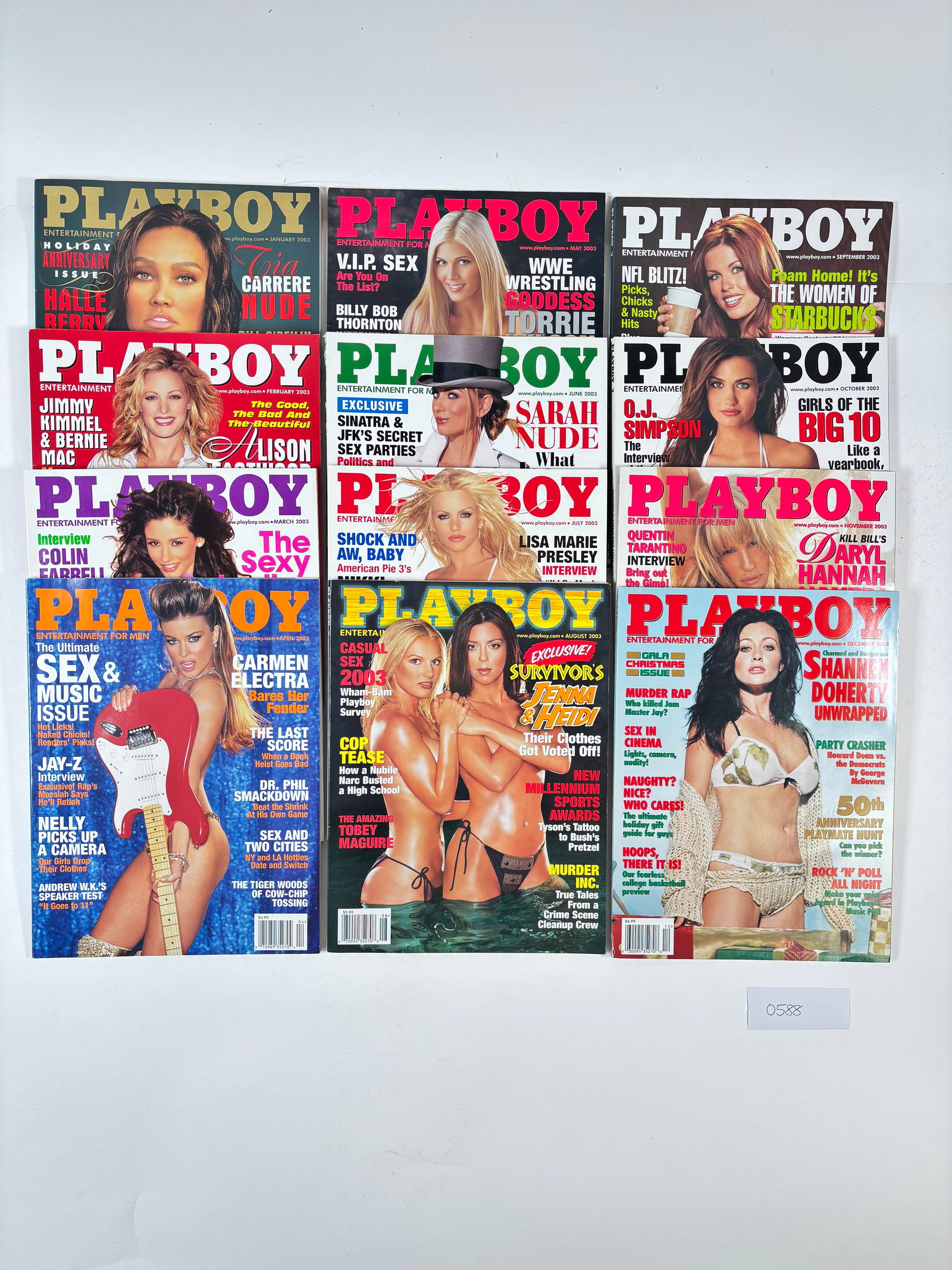 Vintage Playboy Magazines Set of 12 (2003, Whole Year): Vintage Playboy Magazines (2003) – Sold as-is. Condition varies; see photos for details and specific months.