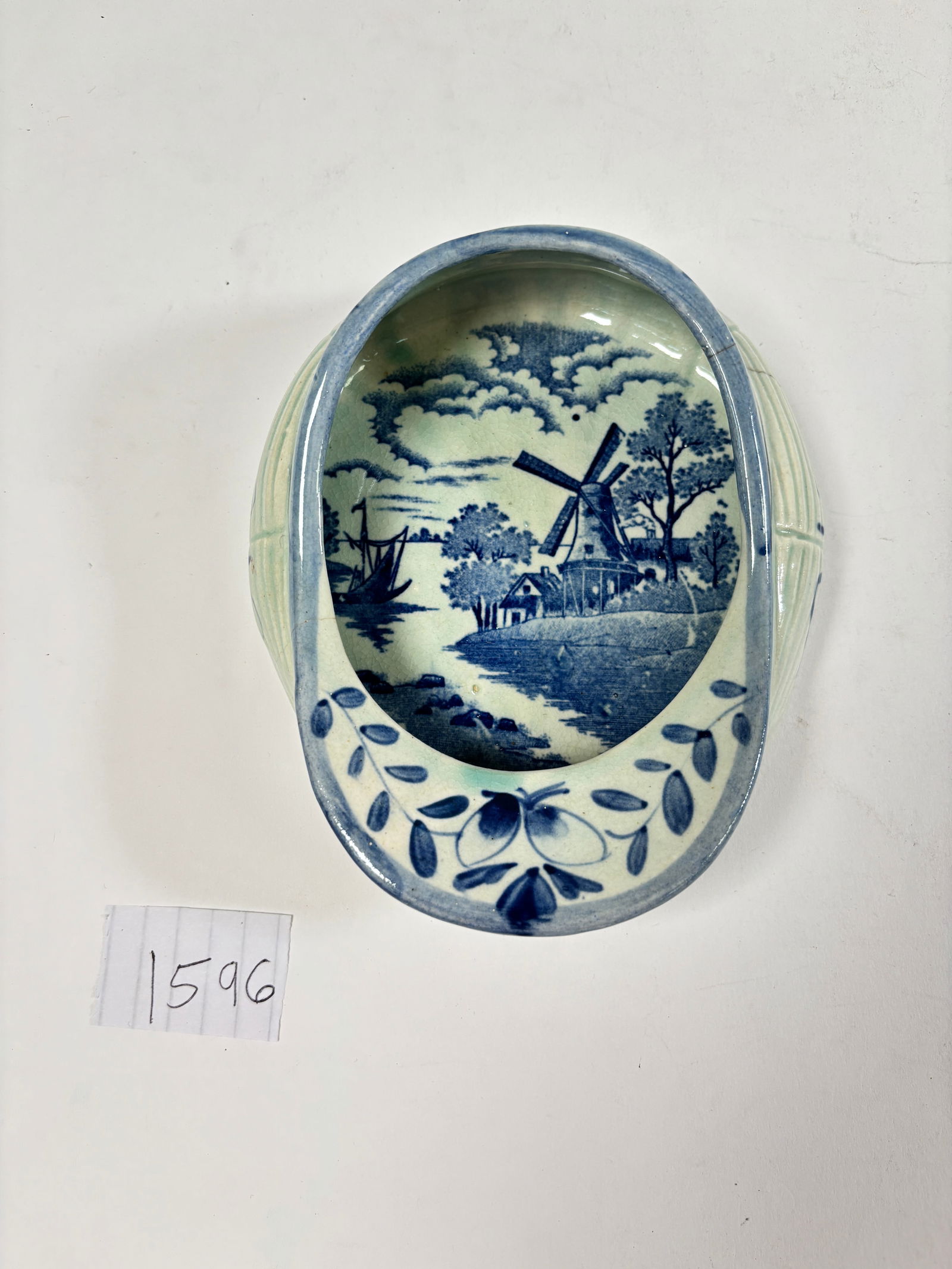 Vintage Delft Holland Hand Painted Blue Dutch Cap Hat Ashtray (1 of 5)