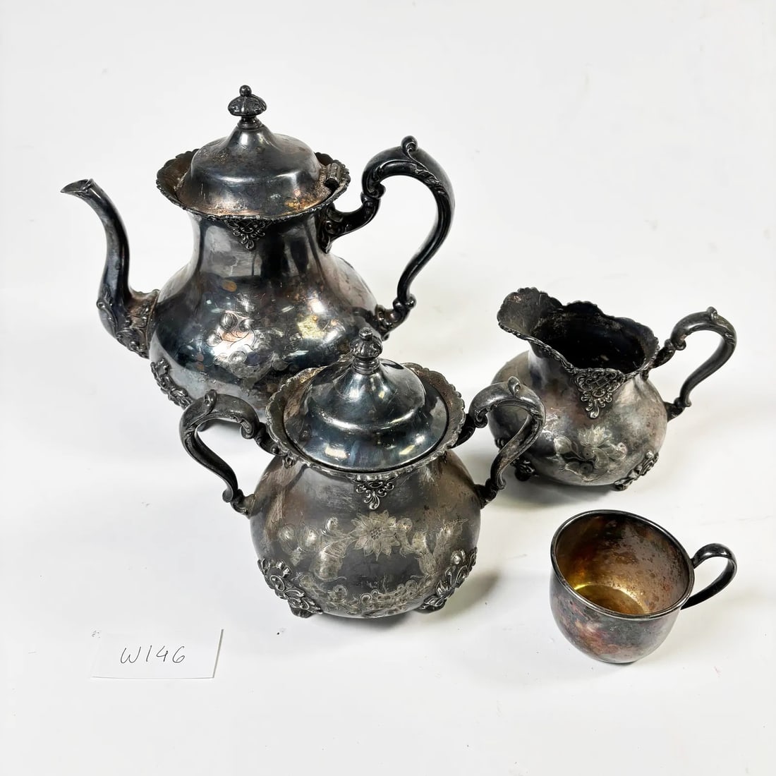 Antique Pairpoint Mfg. Quadruple Silver Plate Coffee & Tea Set – 4 Pieces – Victorian (1 of 9)