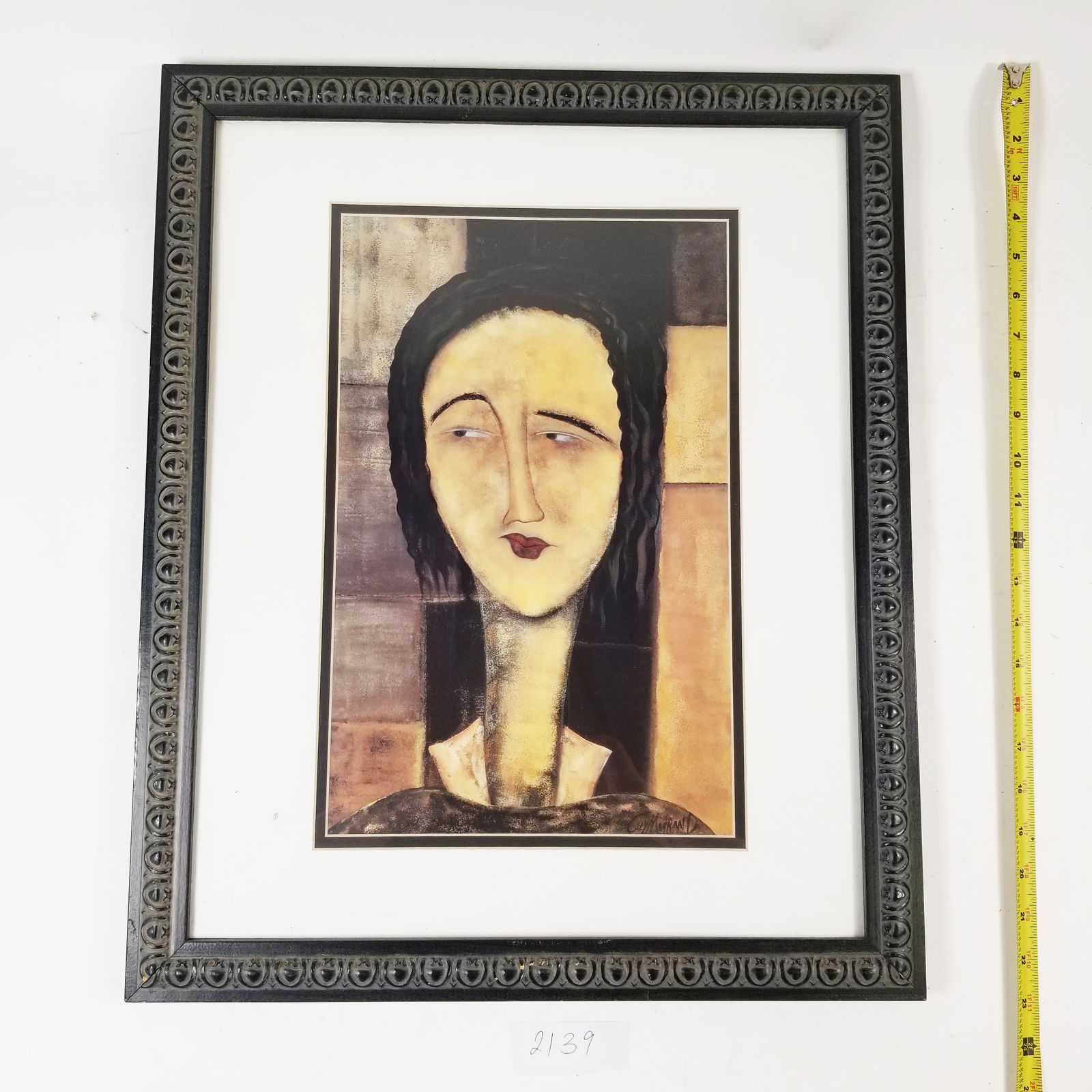 Framed Abstract Portrait Print ? Signed C. Aymar Brand (1 of 3)