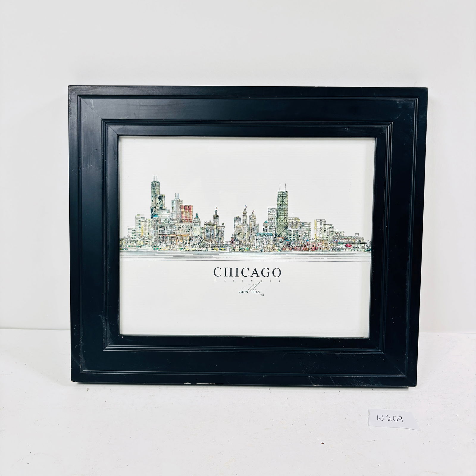 Framed Chicago Skyline John Pils Art (1 of 2)