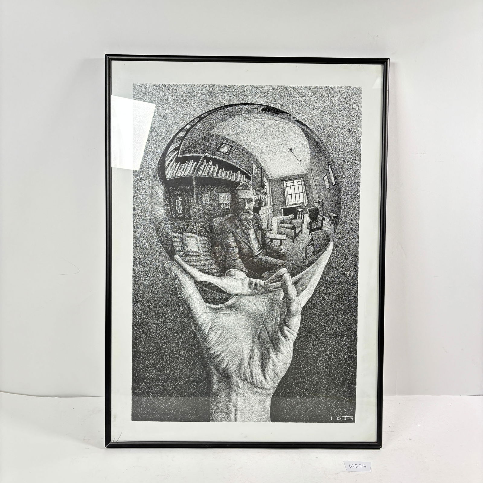 Framed MC Escher "Hand with Reflecting Sphere" Print (1 of 5)