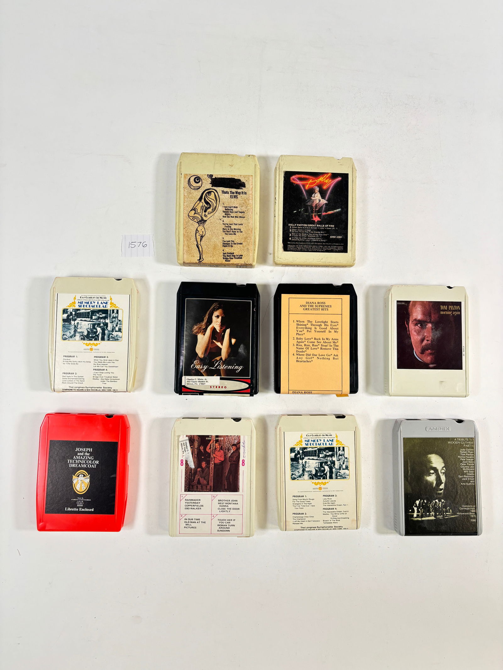 Assorted Vintage 8-Track Tapes Set of 10 Elvis Presley, Dolly Parton & More (1 of 2)