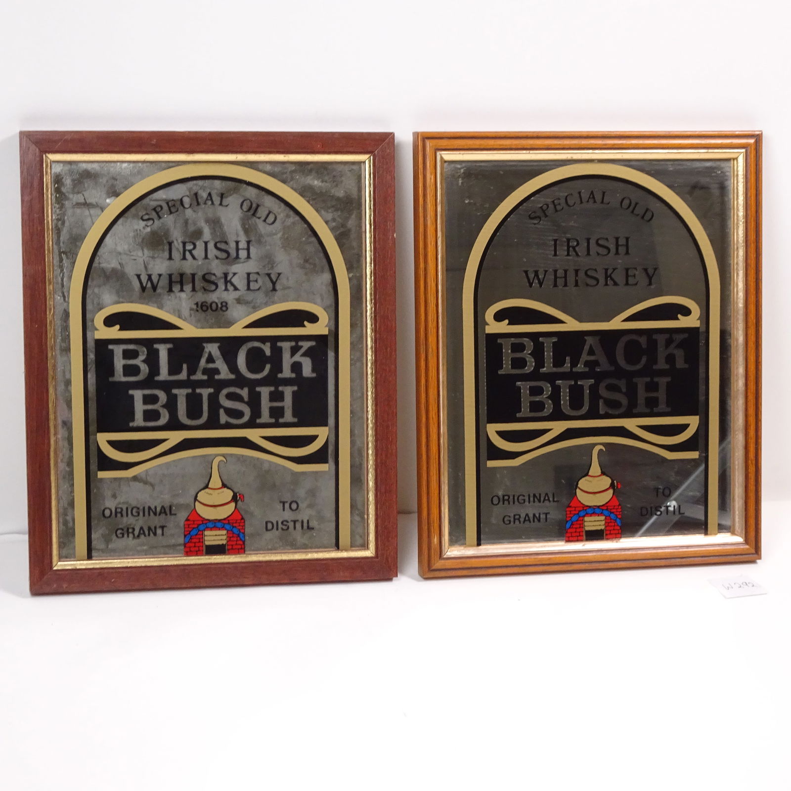 Vintage Black Bush Irish Whiskey Advertising Mirror Set of 2 (1 of 5)