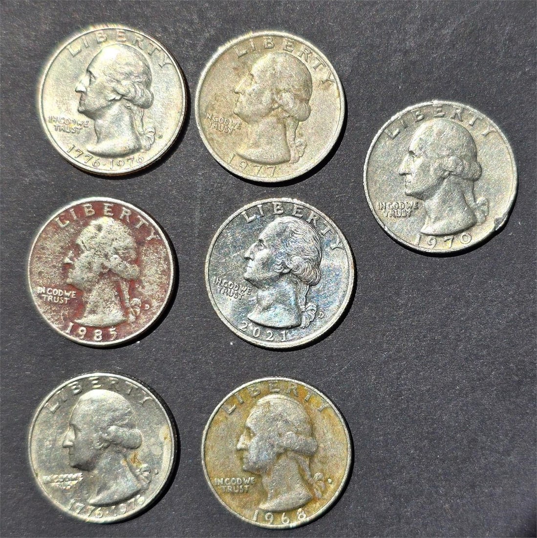 Set of 7 Vintage U.S. Washington Quarters... (1 of 17)