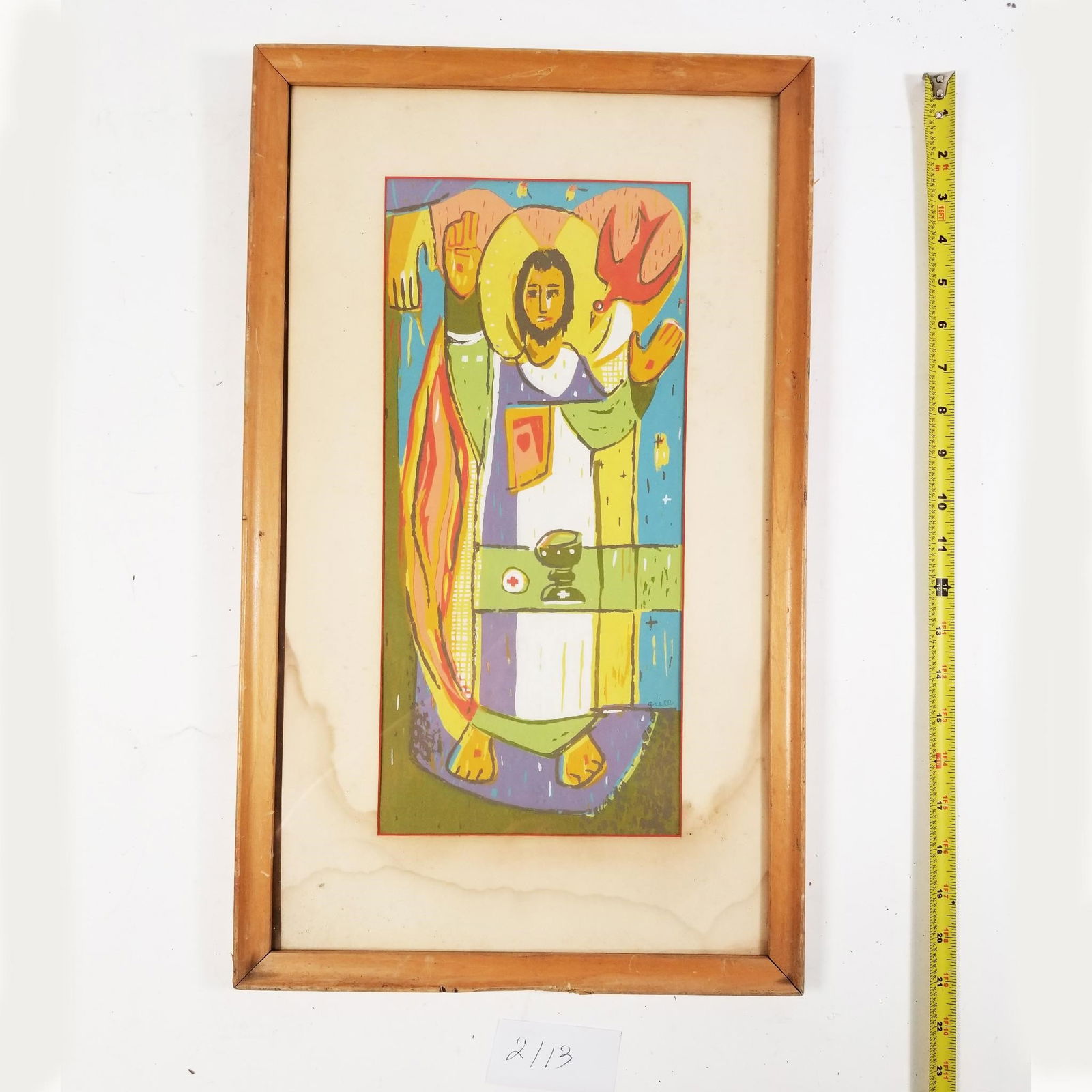 Framed Colorful Jesus Silk Screen print (1 of 2)