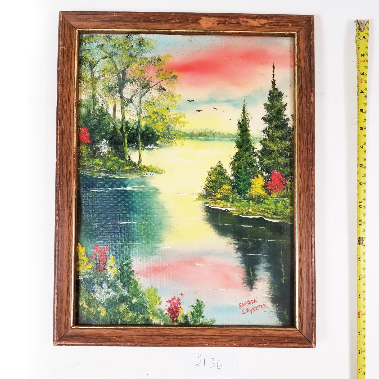 Vintage Landscape Oil Painting by ?Grandp? S.... (1 of 3)