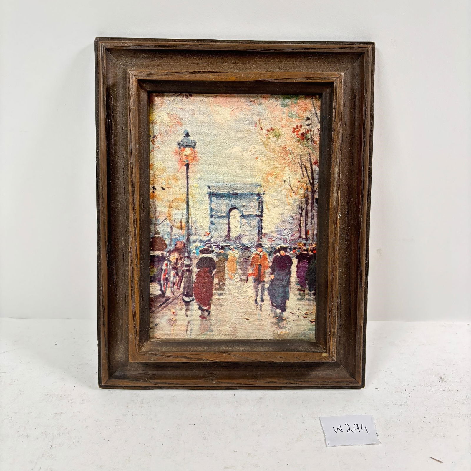 Framed Champs Elysees by Antoine Blanchard Print: Framed Antoine Blanchard "Champs Elysees" Print ? Classic Paris cityscape. Sold as-is, condition varies. See photos for details.