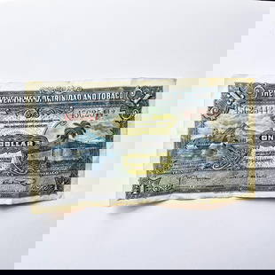 1939 Trinidad and Tobago $1 Banknote -...: Government Issue - Port of Spain. Offered is an original One Dollar banknote issued by The Government of Trinidad and Tobago, dated 2nd January 1939, printed in Port of Spain. The front features a det