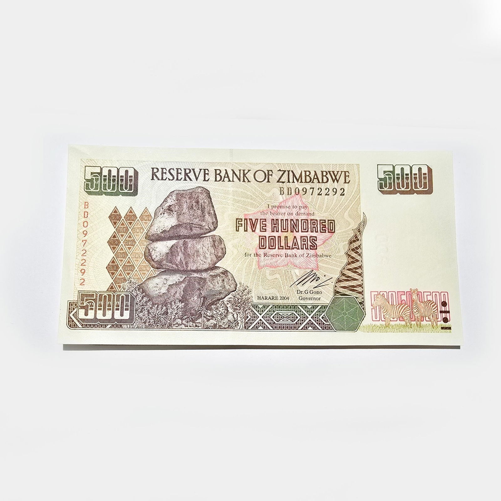 2004 Zimbabwe 500 Dollars Banknote - Reserve... (1 of 2)
