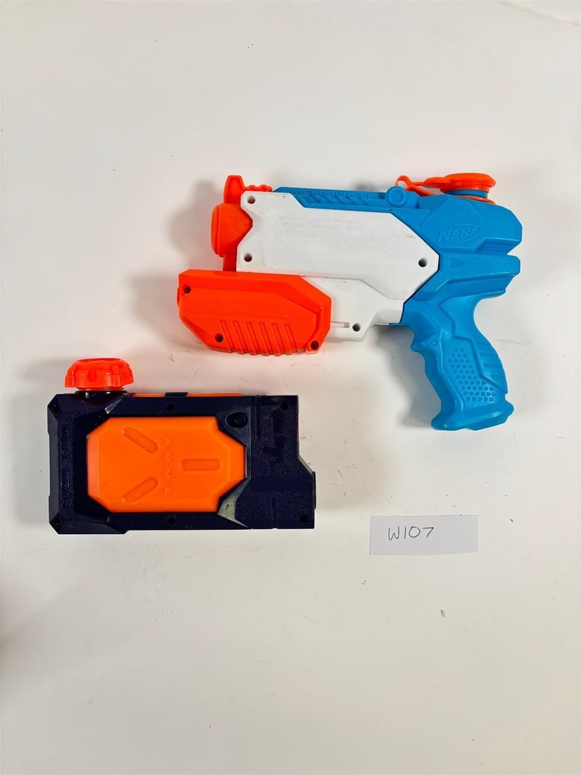 Nerf Super Soaker Microburst Water Gun and Clip...: Tank. Nerf Super Soaker Microburst Water Gun and Clip Tank- Sold as-is, condition varies. See photos for details.