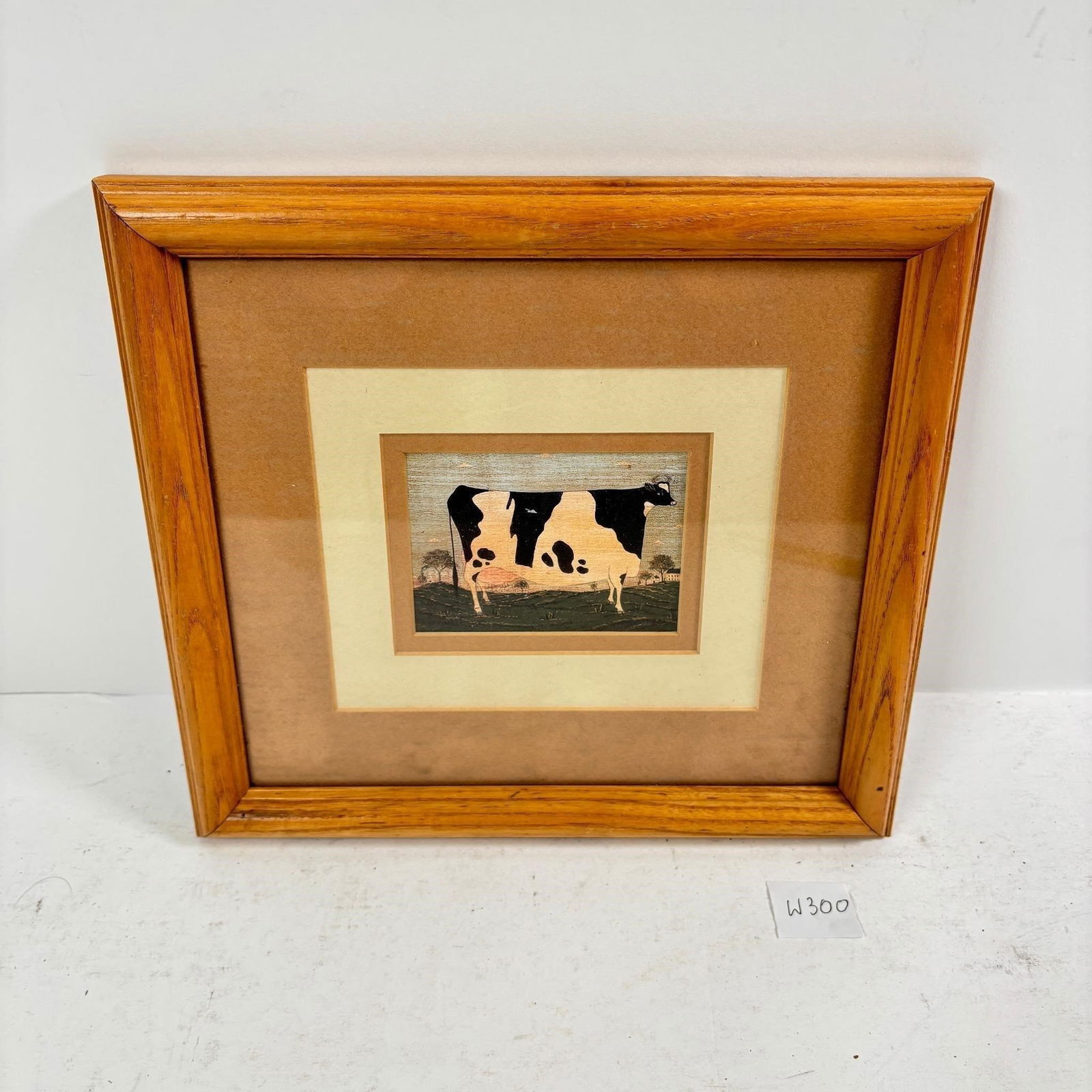 Framed Warren Kimble Print Holstein Cow Primitive (1 of 2)