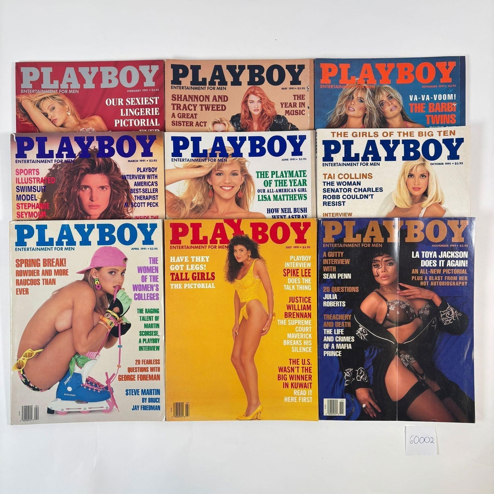Vintage Playboy Magazines Set of 9 (1991): (1 of 4)