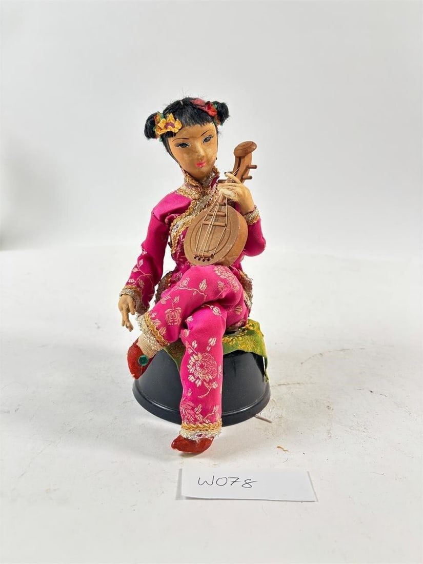 Vintage Japanese Geisha Nishi Doll on Stand: Vintage Japanese Geisha Girl on stand -Sold as-is, condition varies. See photos for details.