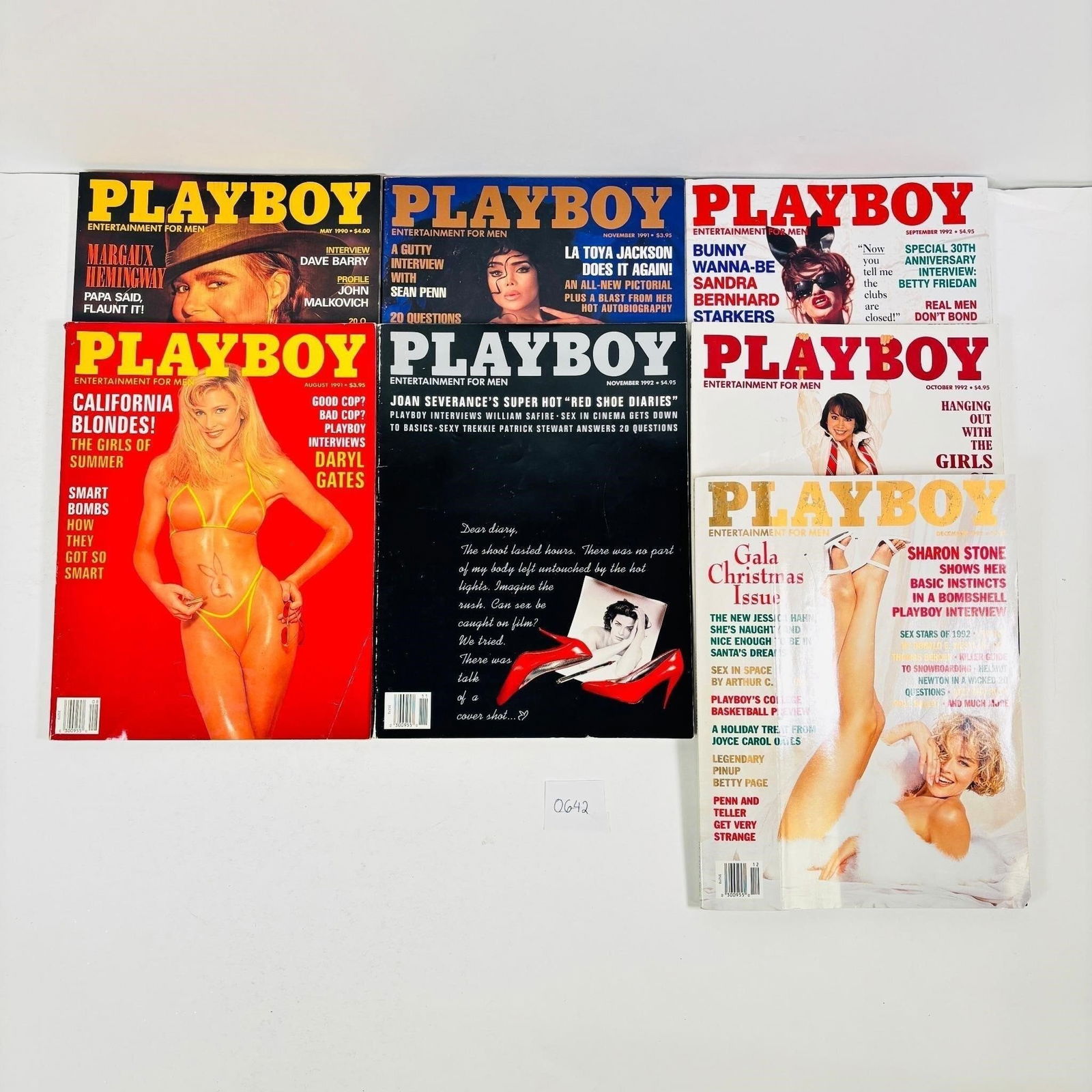 Vintage Playboy Magazines Set of 7 (1990-1992) (1 of 4)