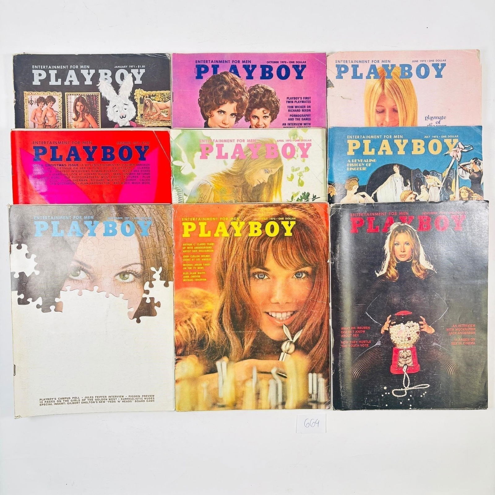 Vintage Playboy Magazines Set of 9 (1970-1972) (1 of 8)