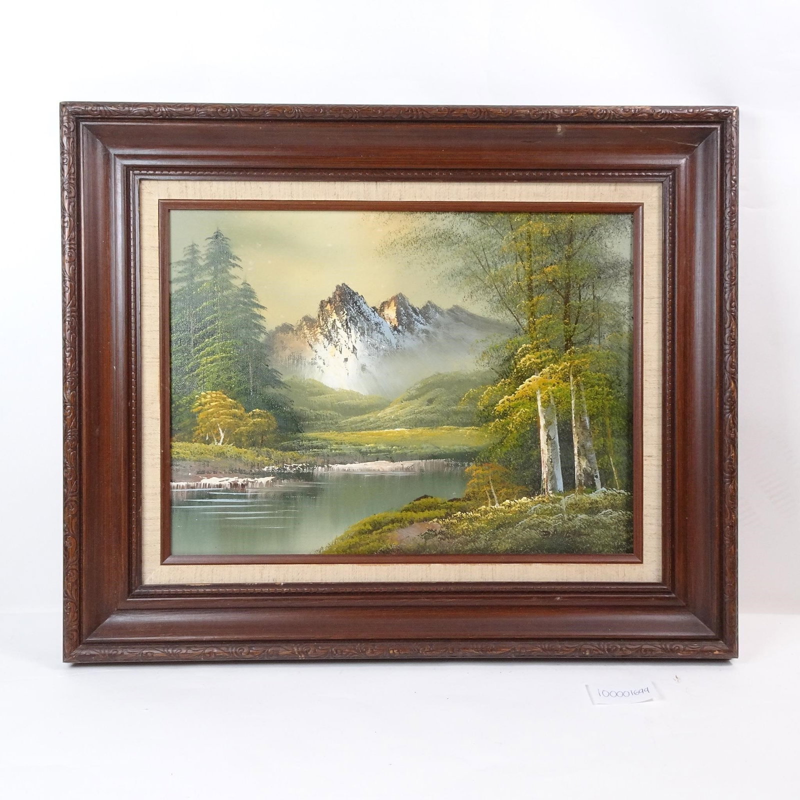 Richard Sciller Inspired Mountain Landscape:: This "Richard Sciller Inspired Mountain Landscape" painting offers a captivating interpretation of nature's grandeur. Emulating a distinctive artistic style, this piece vividly captures the majesty an