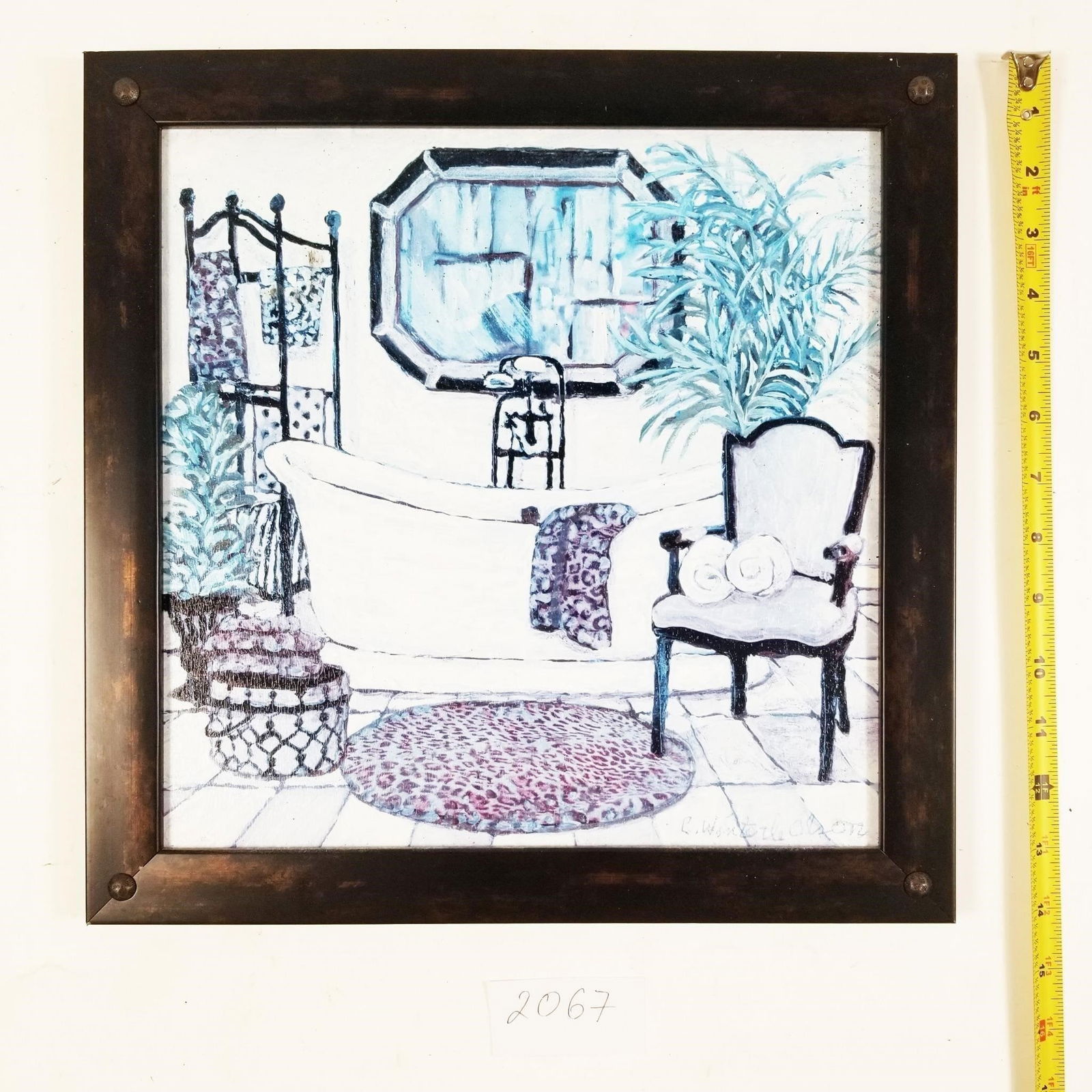 Janet Kruskamp Bath Scene Framed Art Piece (1 of 2)