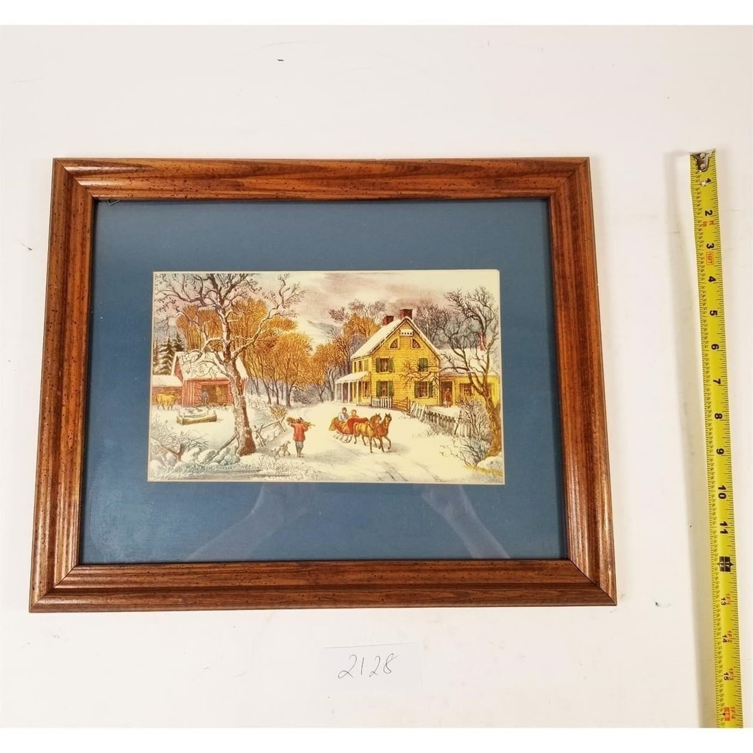 Framed Winter Scene Print  Vintage Country... (1 of 2)