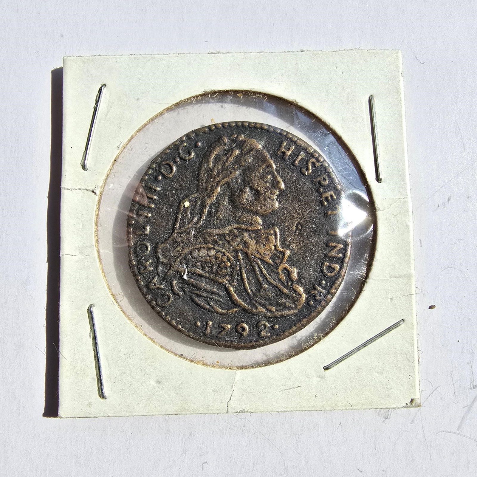 Spain 2 Maravedis 1792 Charles IV Copper Coin (1 of 4)