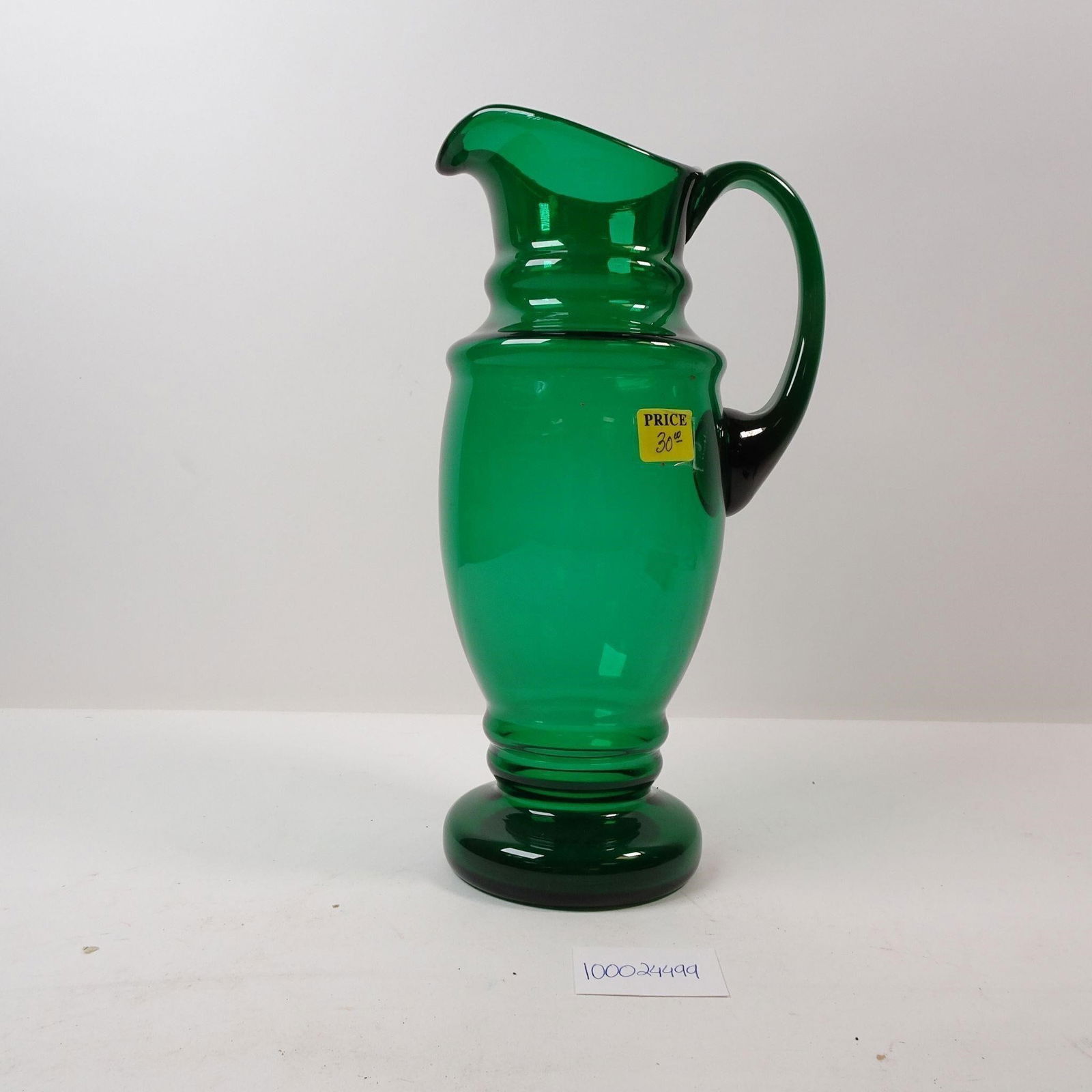 Vintage Emerald Green Glass Pitcher (1 of 4)