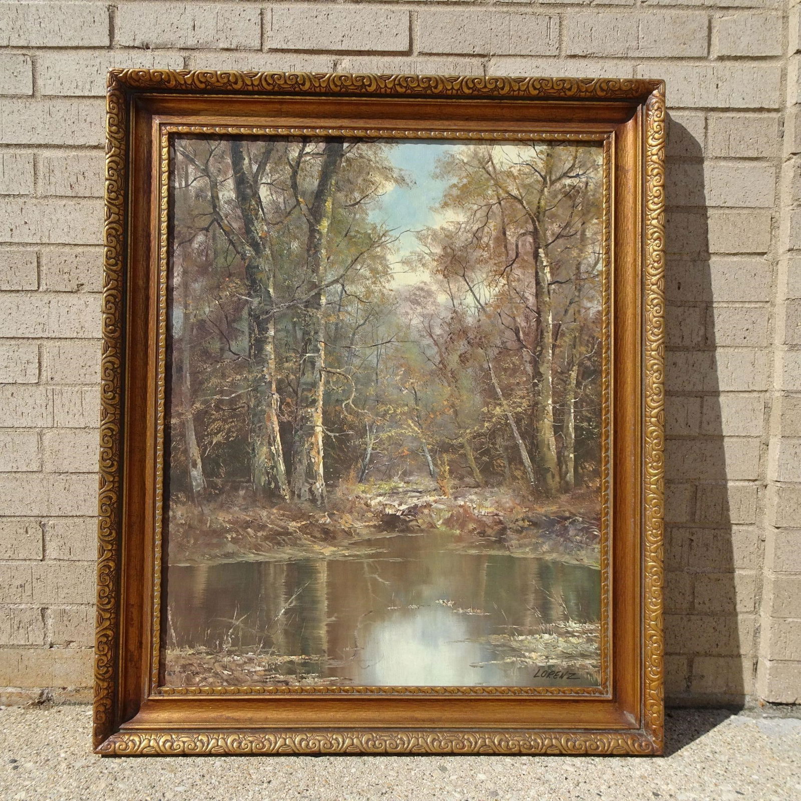 October Morn Painting inspired by Robert Wood: A decorative painting of an "October Morn," likely inspired by the romantic, vibrant style of American landscape artist Robert Wood. This artwork captures the rich colors, soft light, and serene beaut