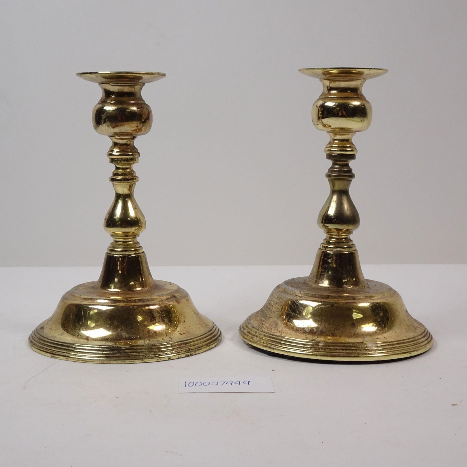 Vintage Brass Candle Stick Holder Set of 2 (1 of 3)