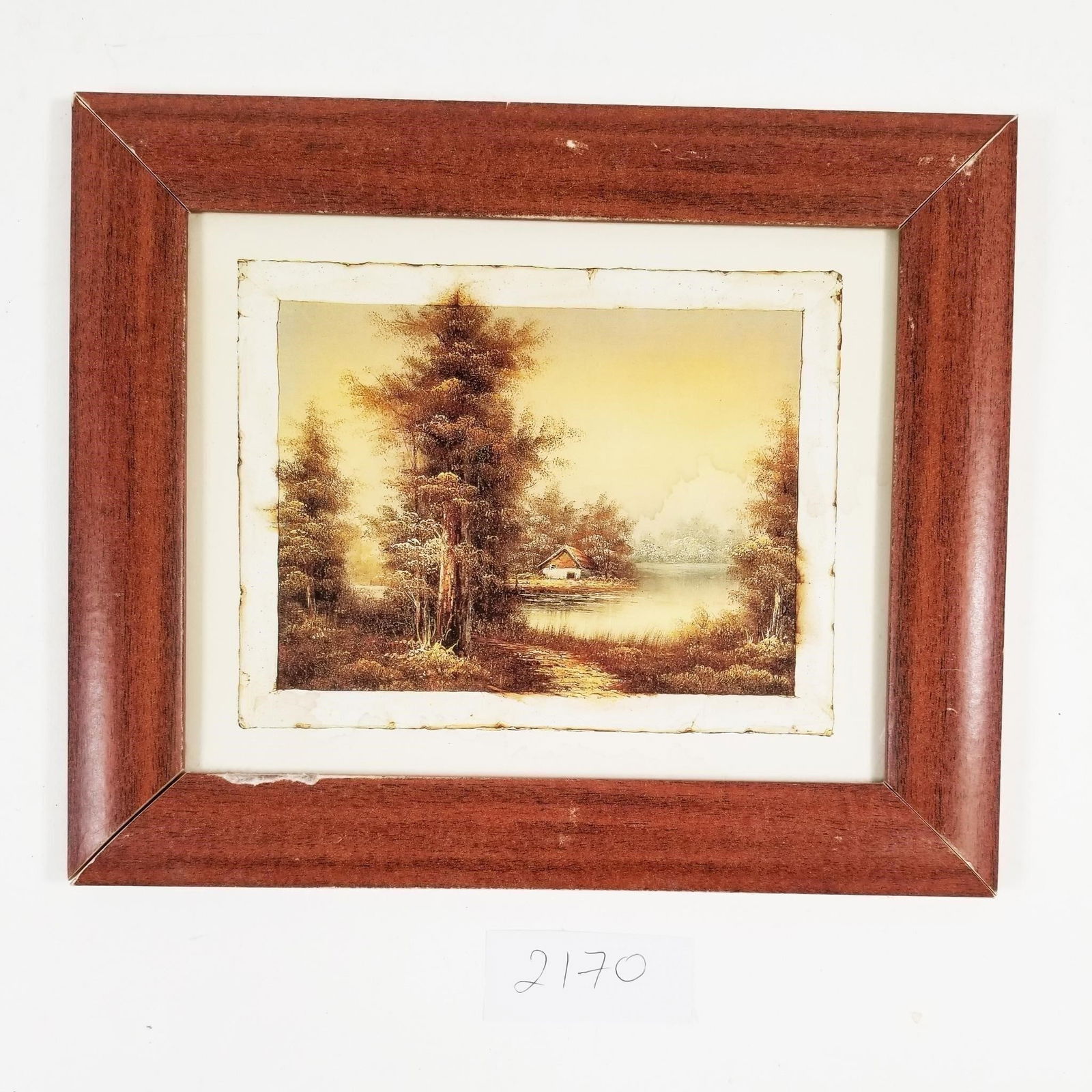 Vintage Wood Framed Serene Landscape Painting (1 of 4)