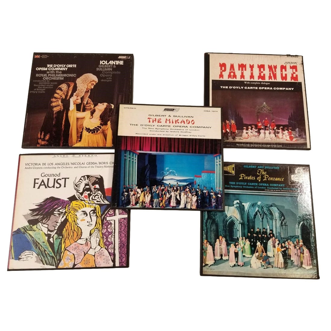 Vintage Vinyl Records Set of 5 (Gilbert and...: Sullivan, Gounod Highlights from Faust and more). Vintage Vinyl Records Set of 5 (Gilbert and Sullivan, Gounod Highlights from Faust and more)- Sold as-is, condition varies. See photos for details.